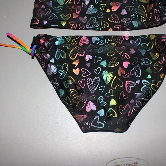 Multi Color 2 Pcs Justice Tankini Swimsuit Size 10 1/2 - Picture 8 of 12